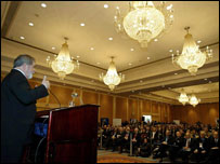Lula discursa na inauguração do seminário "Como fazer negócios com o Brasil" (foto Ricardo Stuckert)