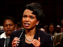 Condoleezza Rice, Senato'daki oturumlarda soruları yanıtlıyor