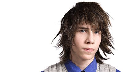 Young man with long hair - stock picture