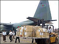 बर्मा में राहत सामग्री