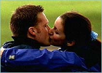 Lovers on a park bench