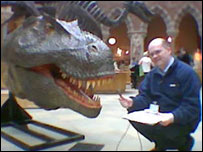Mark with the dinosaurs