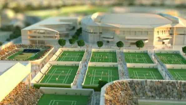 view from above of the All England Lawn Tennis and Croquet Club