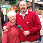 Ian and lady in red coat