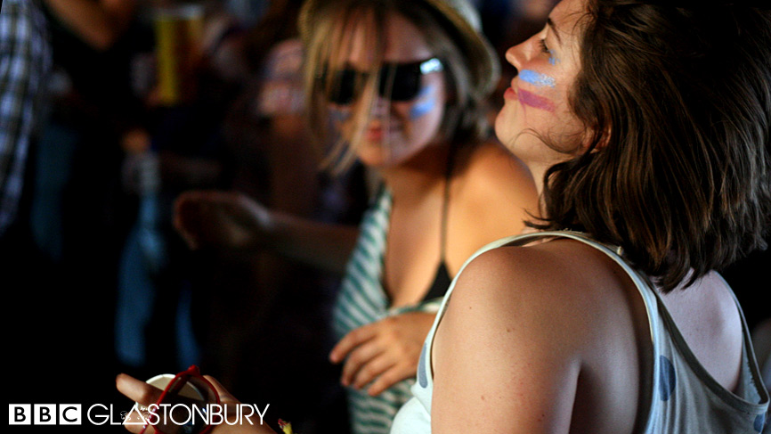 Festivals revellers in the BBC Introducing stage