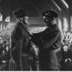 2934077 Sgt George Sands, receives the Military medal from Field Marshal Bernard Law Montgomery, s'Hertogenbosch, Holland. December 1944 2934077 Sgt George Sands, receives the Military medal from Field Marshal Bernard Law Montgomery, s'Hertogenbosch, Holland. December 1944