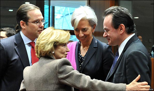EU finance ministers in Brussels, 16 Mar 10