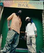 Aswad in a beach hut in Caribbean