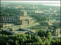 Vista aérea da cidade de Visaginas