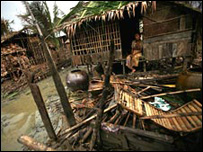 Casa destruída por ciclone