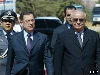 نخست وزیران لبنان (چپ) و سوریه