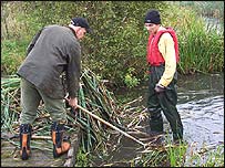 People clear a pond (c) Sheffield Wildlife Trust