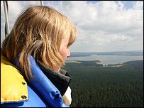 Enjoying the view from the balloon