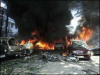 धमाके के बाद का दृश्य