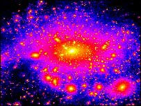 Simulação de computador de formação de esferoidal anã (imagem: S. Kazantzidis)