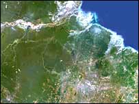 Imagem de satélite da Amazônia