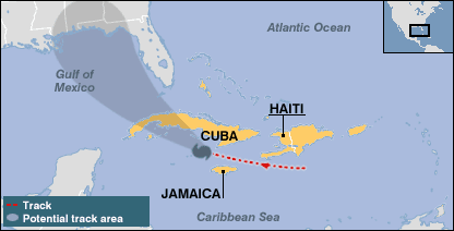 Trasa hurikánu Dennis