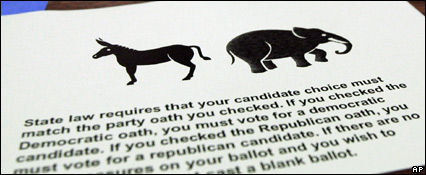 Logos de los partidos demócrata y republicano