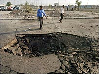 Bombanın açtığı çukur