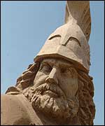 One of the impressive sand carvings.