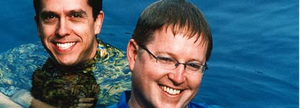 Finding Nemo directors Lee Unkrich, left, and Andrew Stanton