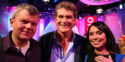 The Hoff in the studio