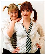 Actors Ruth Harrell and Susie Riddell