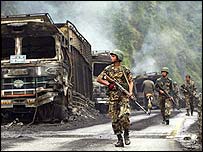 Nepal'de güvenlik barikatı