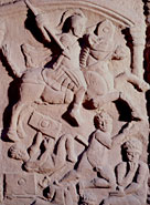 The Bridgeness Slab, symbolising the Roman conquest c.142 AD