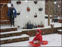Children playing in snow