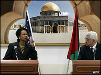 کونڈالیزا رائس اور محمود عباس 