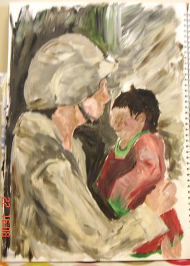 Solider and Iraqi baby