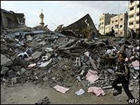 Escombros na Cidade de Gaza