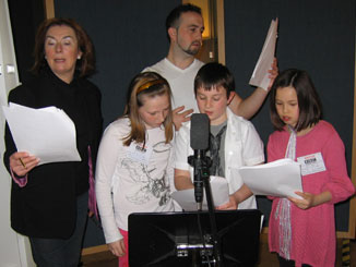The cast reading the script.