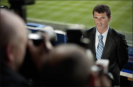 Roy Keane faces the cameras at his first Ipswich press conference
