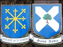 Parish crests of St Martins and St Andrews