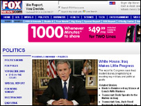 نمایی از وبسایت فاکس نیوز 