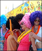 Glastonbury festival-goers