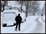 A snowy street in Britain
