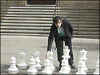 Ryan plays with his Pawn