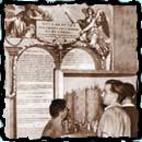 People read the UDHR on a wall shortly after its adoption, Italy 1948