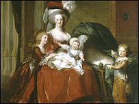 Maria Antonieta e filhos (detalhe de tela)