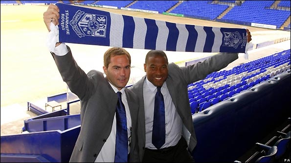 John Barnes (right) and Jason McAteer are unveiled as the new management team at Tranmere