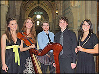 Elspeth and her tradition Irish band Cluas.