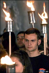 Anma törenindeki Ermeniler (Arşiv)