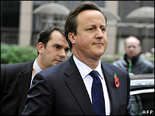 UK PM David Cameron in Brussels, 28 Oct 10