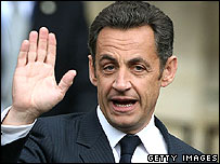 Nicolas Sarkozy em visita à Grã-Bretanha