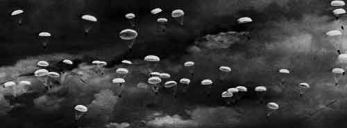 Thousands of parachutes filled the sky