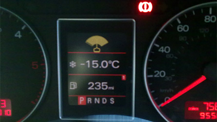 Richard Arnold from Powys measured -15 Celcious inside his car