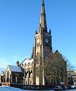 church covered in snow